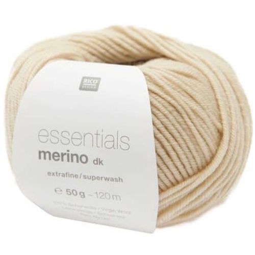 Fil De Laine À Tricoter Essentials Merino Dk - Rico Design 88 Poussiere Marron
