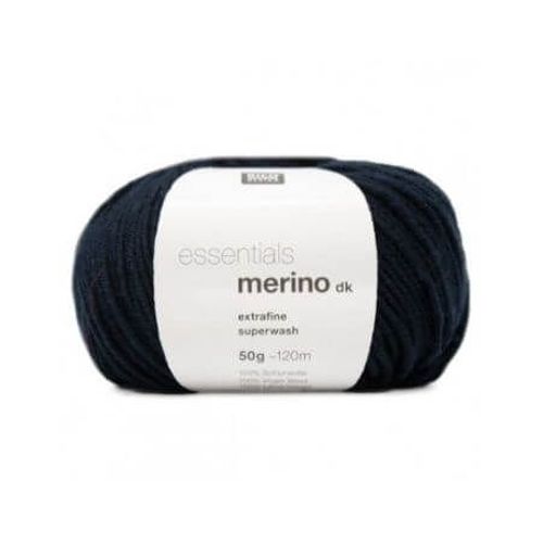 Fil De Laine À Tricoter Essentials Merino Dk - Rico Design 36 Bleu Marine