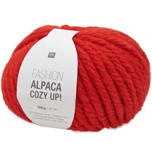 Pelote 100gr Laine Et Alpaga Fashion Alpaca Cozy Up - Rico Design 010 Rouge