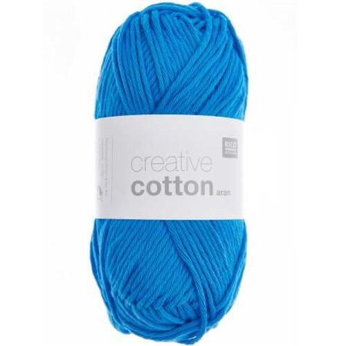 Pelotes De Fil À Tricoter Creative Cotton Aran De Rico Design - Laissez Libre Cours À Votre Créativité Avec Douceur Et Style ! 87 Gentiane Bleu