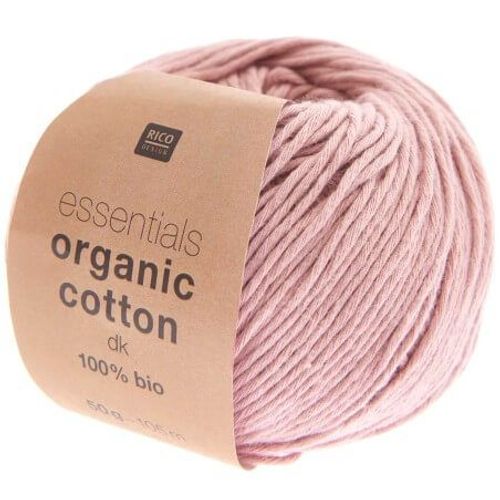 Coton À Tricoter Essentials Organic Cotton Dk - Rico Design 005 Vieux Rose