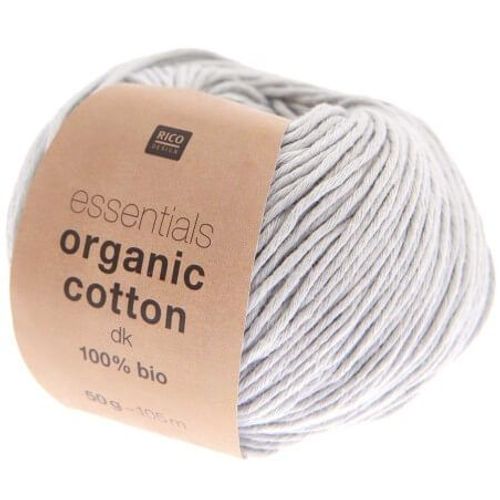 Coton À Tricoter Essentials Organic Cotton Dk - Rico Design 018 Gris Argente