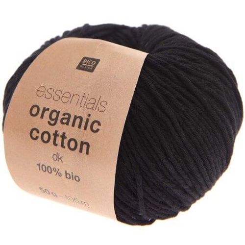 Coton À Tricoter Essentials Organic Cotton Dk - Rico Design 020 Noir