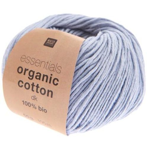 Coton À Tricoter Essentials Organic Cotton Dk - Rico Design 015 Bleu Pigeon