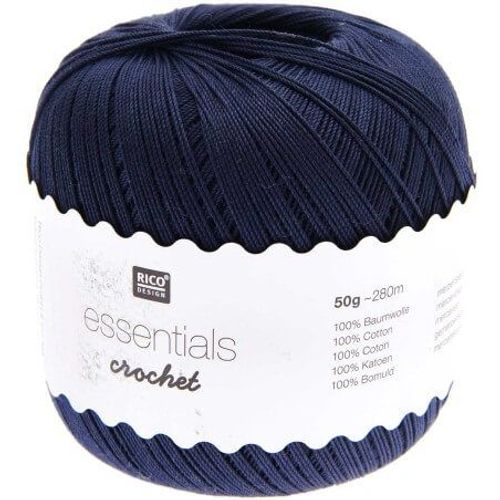 Coton À Crocheter Essentials Crochet - Rico Design 037 Bleu Nuit