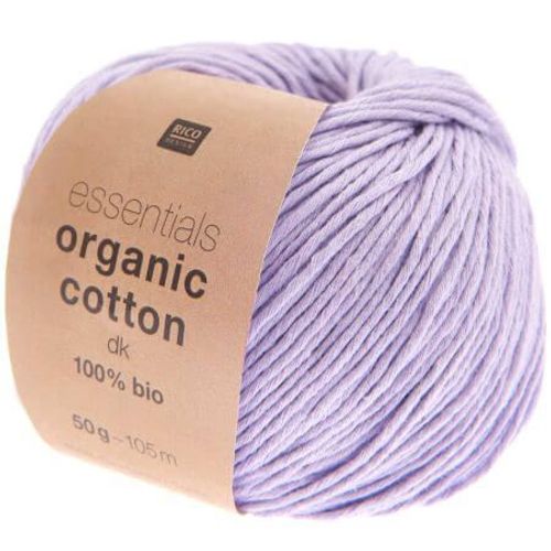 Coton À Tricoter Essentials Organic Cotton Dk - Rico Design 006 Lilas Clair Violet
