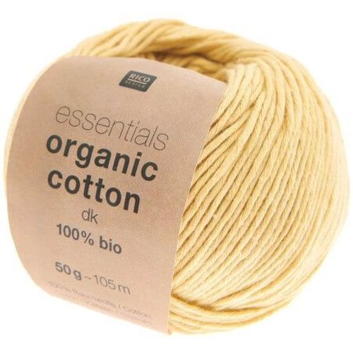 Coton À Tricoter Essentials Organic Cotton Dk - Rico Design 003 Moutarde Jaune