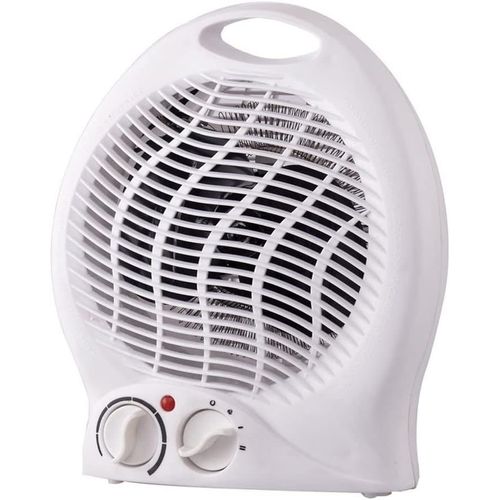 Chauffage soufflant électrique 2000 W, chauffage électrique silencieux à économie d'énergie avec thermostat réglable, chauffage de bureau portable deux modes pour froid et chaleur, radiateur électrique pour salle de bain, maison, blanc