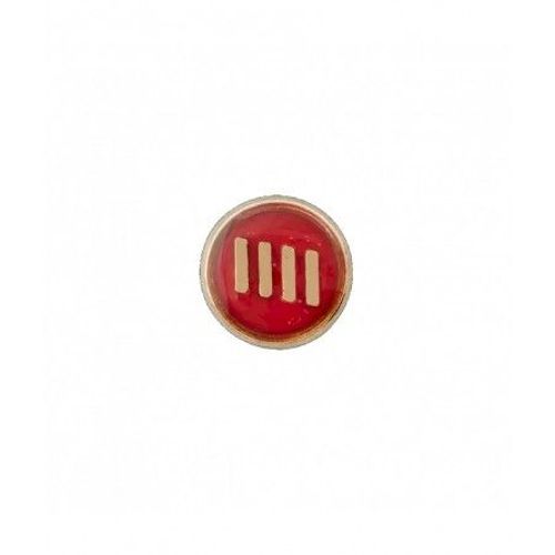 Bouton À Rayures En Métal 10mm À Queue - Prym Rouge/Or Rouge