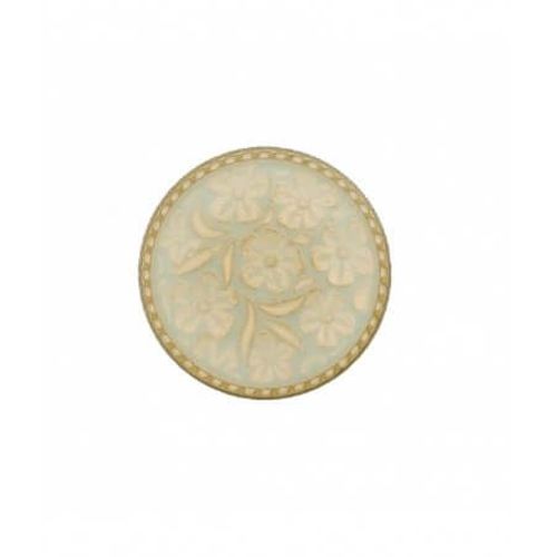 Bouton Métal Motif Floraux 23mm À Queue - Prym Vert Turquoise