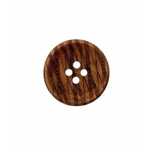 Bouton Bois Rayé 4 Trous 12 À 25mm - Prym 25mm Brun Moyen