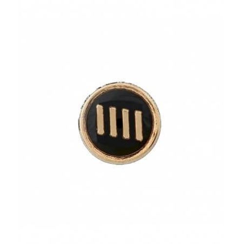 Bouton À Rayures En Métal 10mm À Queue - Prym Noir/Or Noir