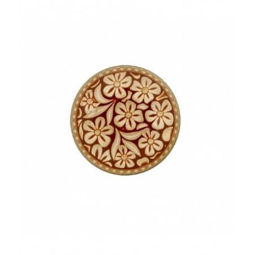 Bouton Métal Motif Floraux 23mm À Queue - Prym Brun Moyen Marron