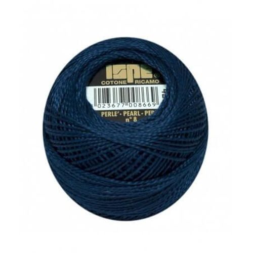 Coton Perlé Ispe N°8 - 10gr - Distrifil 429 -Bleu Indigo