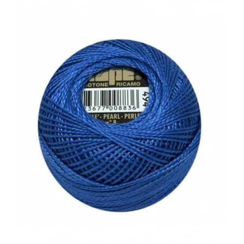 Coton Perlé Ispe N°8 - 10gr - Distrifil 494 Bleu De Cobalt