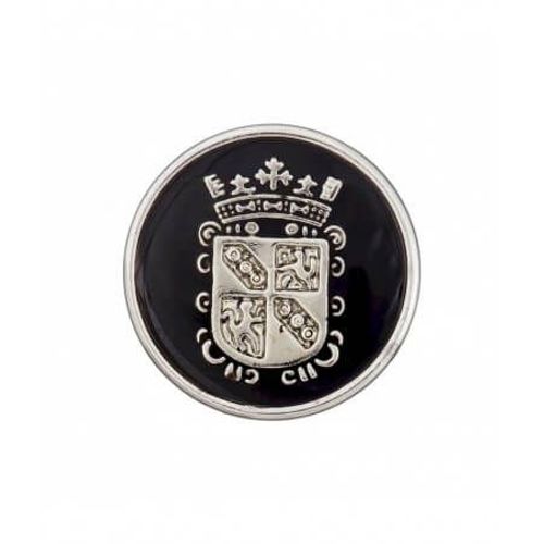 Boutons Blason Polyester Métallisé À Queue 22mm X3 - Prym Noir/Argent Noir