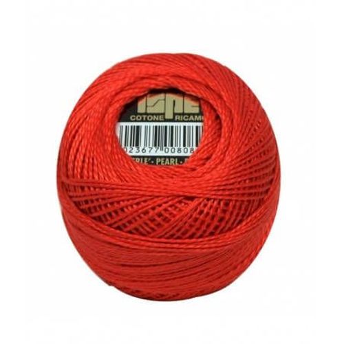 Coton Perlé Ispe N°8 - 10gr - Distrifil 308 Vermillon