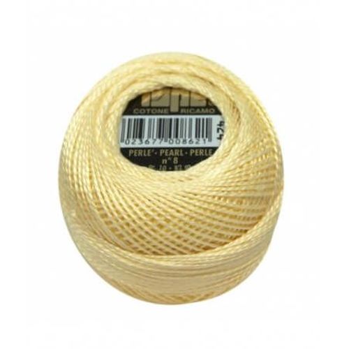Coton Perlé Ispe N°8 - 10gr - Distrifil 424 Jaune Pale