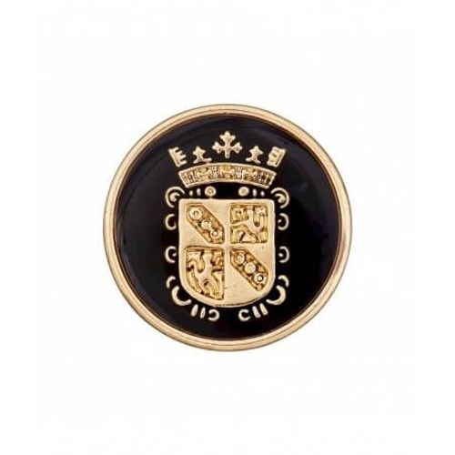 Boutons Blason Polyester Métallisé À Queue 22mm X3 - Prym Noir/Or Noir