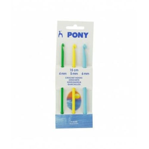 Lot De 3 Crochets En Plastique En 15cm Pour Enfant - Pony Multicolore