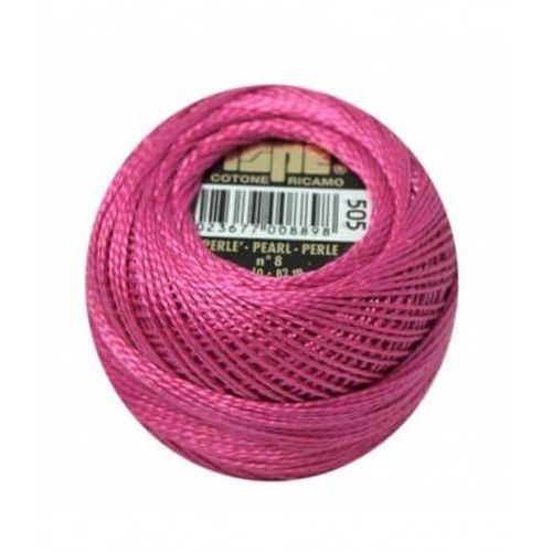 Coton Perlé Ispe N°8 - 10gr - Distrifil 505 Rose Bonbon