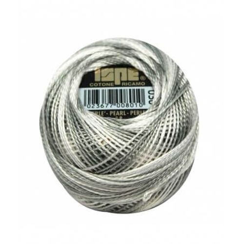 Coton Perlé Ispe N°8 - 10gr - Distrifil 030 Gris