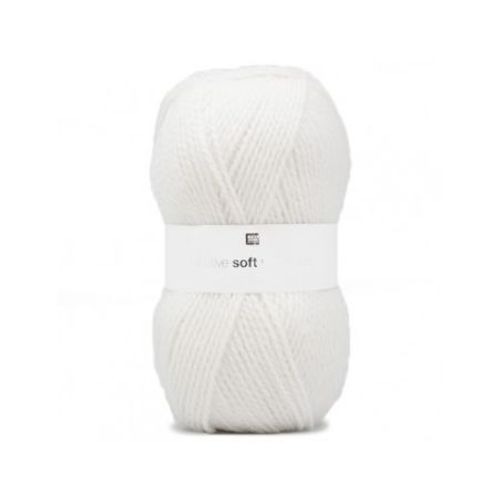 Fil De Laine À Tricoter Creative Soft Wool Aran - 100gr - Rico Design 01 Blanc