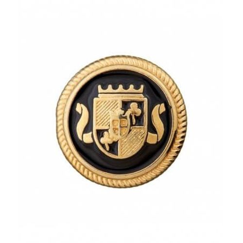Boutons Blason En Métal À Queue Or/Noir 15mm X3 - Prym Jaune