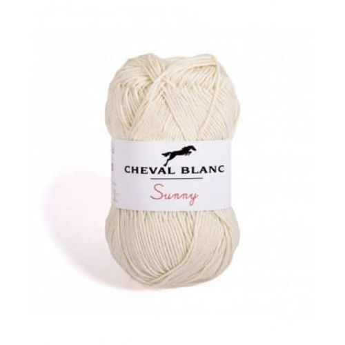 Pelote De Coton À Tricoter Sunny Uni - Cheval Blanc - Ppsc 59 Ecru