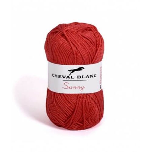 Pelote De Coton À Tricoter Sunny Uni - Cheval Blanc - Ppsc 04 Rouge