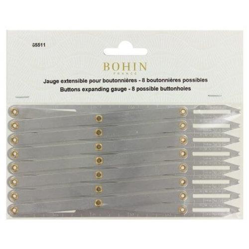 Jauge Boutonnière Extensible Argent (16x8cm) - Bohin Gris