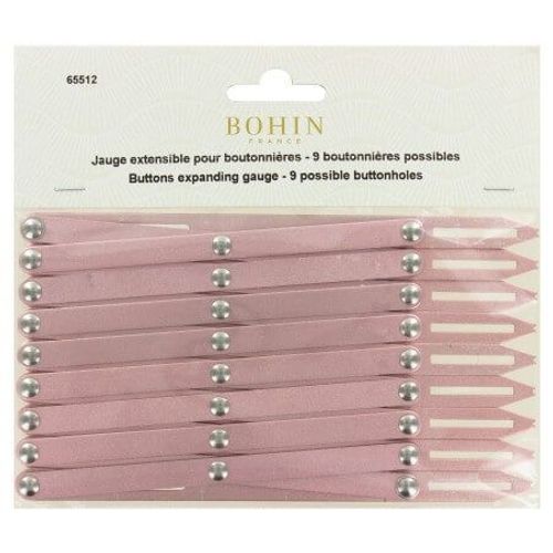 Jauge Boutonnière Extensible Rose (16x8cm) - Bohin Rose