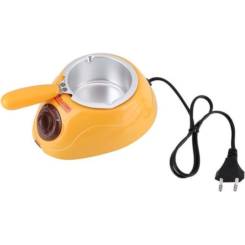 Services à Fondue au Chocolat Electrique Chocolatière Pot De Chocolat Chaudière pour Brochettes de Fruits Tremper des Gâteaux Cadeau de Noel pour Fêtes Anniversaires Amateurs de Chocolats(Yellow)