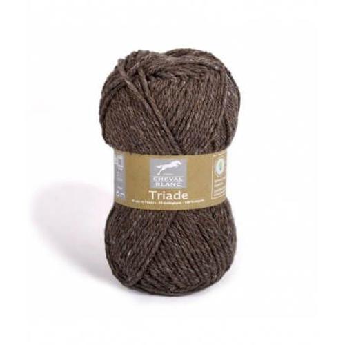 Pelote De Laine Et Coton ? Tricoter Triade - Cheval Blanc 036 Marron