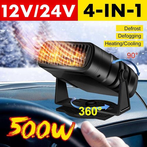 24 V Portable Voiture Chauffage Électrique Refroidissement Ventilateur De Chauffage 4 En 1 Sèche Pare-Brise Désembuage Désembuage Dégivreur 200 W 24 V.