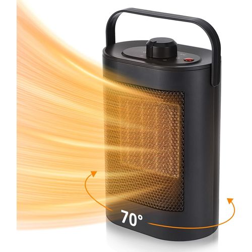 Mini Chauffage d'appoint Electrique Radiateur Soufflant à Économie d'énergie en Céramique, Chauffage Portatif pour Salle de Bain, Bureau, Salon