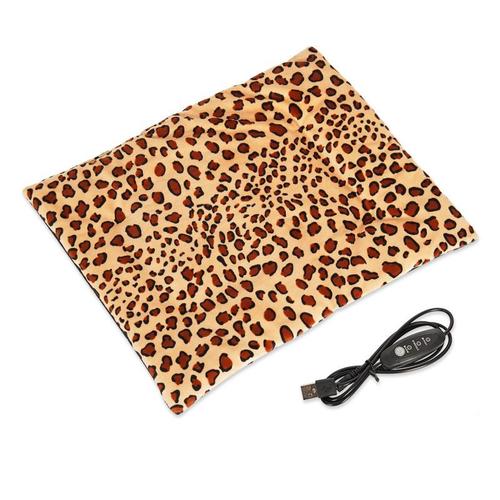 Pets Coussin Chauffant Chat Tapis Chauffant Chien, Couverture Chauffante Tapis Thermique Idéal Pour Chat & Chien,Tapis Chauffant Usb Pour Chien, 37x47 Imprimé Léopard, Trois Vitesses, Antidérapant, 1 Pièce