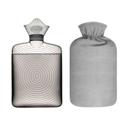 Bouillotte Avec Jolie Housse En Polaire, Sac À Eau Chaude 1800 Ml Pour Compresse Chaude Et Froide, Chauffe-Mains, Soulagement De La Douleur Au Cou Et Aux Épaules