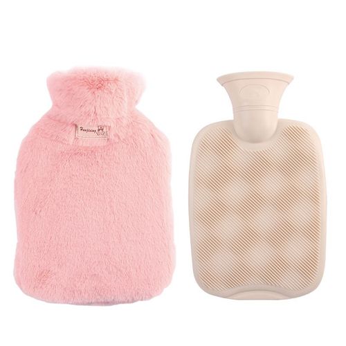 Bouillotte Avec Housse, Sac À Eau Chaude En Pvc De 2 L Pour Le Cou, Les Douleurs Aux Épaules Et Les Mains, Les Crampes Menstruelles, La Compresse Chaude Et La Thérapie Par Le Froid