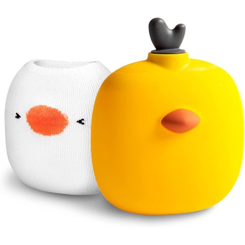 Bouillotte Avec Housse Douce - Four À Micro-Ondes - Chauffe-Mains En Silicone - Mini Bouteille De Lit - Pour Adultes Et Enfants - Sac Chauffant Amovible Et Lavable - Jaune