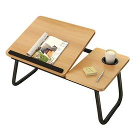 Table pour ordinateur portable mdf noir table de lit pliable avec pieds  réglable ML DESIGN Pas Cher 