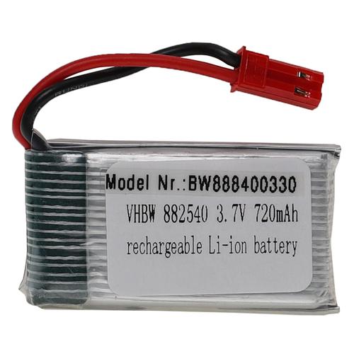 Vhbw Batterie Compatible Avec Bec Connecteur Pour Modéle Rc Par Ex. Voiture De Course Avion (720mah, 3,7v, Li-Polymère, 44 X 25 X 9,2 Mm)-Vhbw