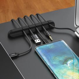 Organisateur De Câbles En Silicone Avec Support Adhésif  Lot De 6 Black 92439886