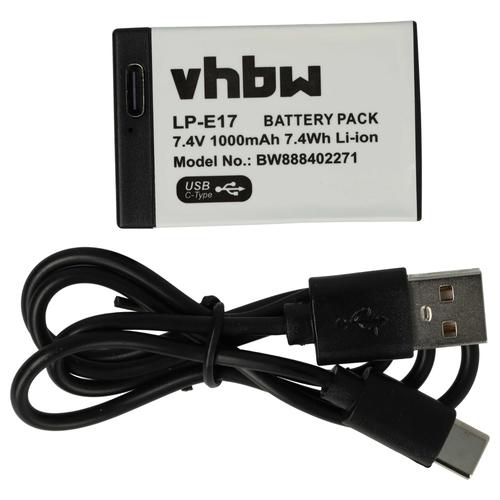 vhbw Batterie compatible avec Saramonic VmicLink5 RX+, TX, TX+, RX appareil photo (1000mAh, 7,4V, Li-ion), prise USB-C