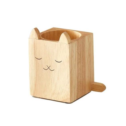 1 - 5 Cellules - Porte-Stylo À Chat - Pot À Crayons Ours En Bois Pour Enfants, Stylo, Animal De Dessin Animé, Outil D'acquisition, Modem De Bureau, Style Mignon, Accessoires Pour La Maison