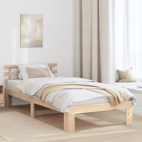 Vidaxl Cadre De Lit En Pin Naturel Naturel Bois Massif 80 X 200 Cm