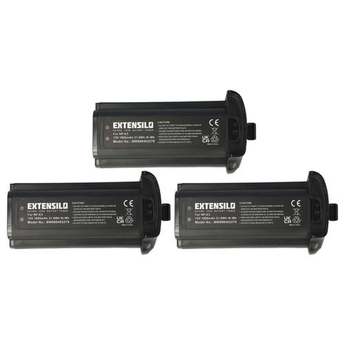 EXTENSILO 3x Batteries compatible avec Canon EOS 1D Mark II, 1Ds Mark II, 1D Mark II N, 1Ds, 1D appareil photo (1800mAh, 12V, NiMH)