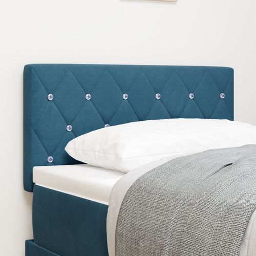 Tête De Lit Vidaxl Boutons En Cristal Capitonnée Bleu Foncé 80 Cm Velours