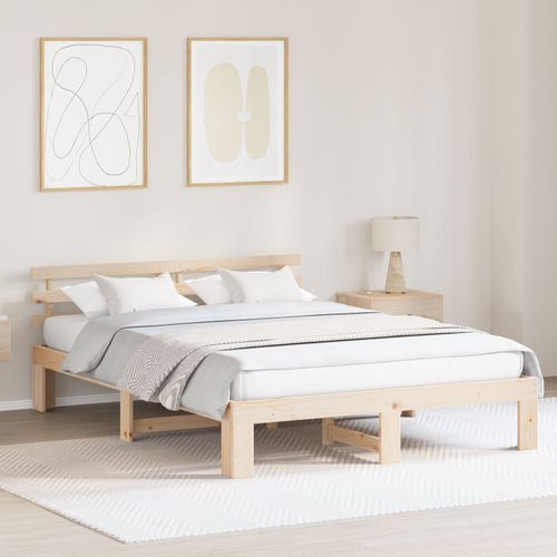 Vidaxl Cadre De Lit En Bois De Pin Naturel 140 X 200 Cm