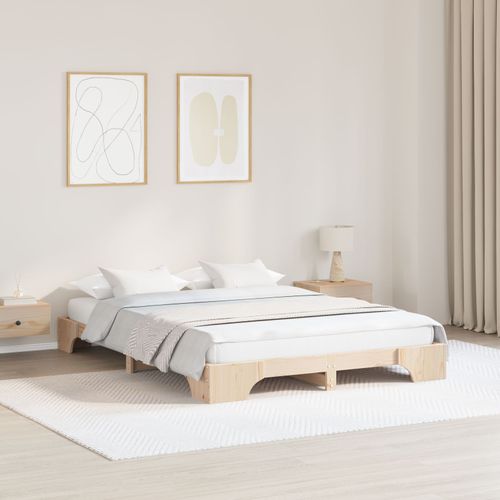 Vidaxl Cadre De Lit Naturel Bois De Pin 160 X 200 Cm Durable